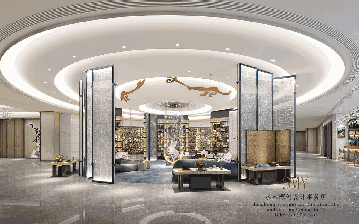 成都壹品壹號酒店大堂設(shè)計(jì)，前廳設(shè)計(jì)效果圖